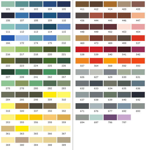 Bs381c Colour Chart